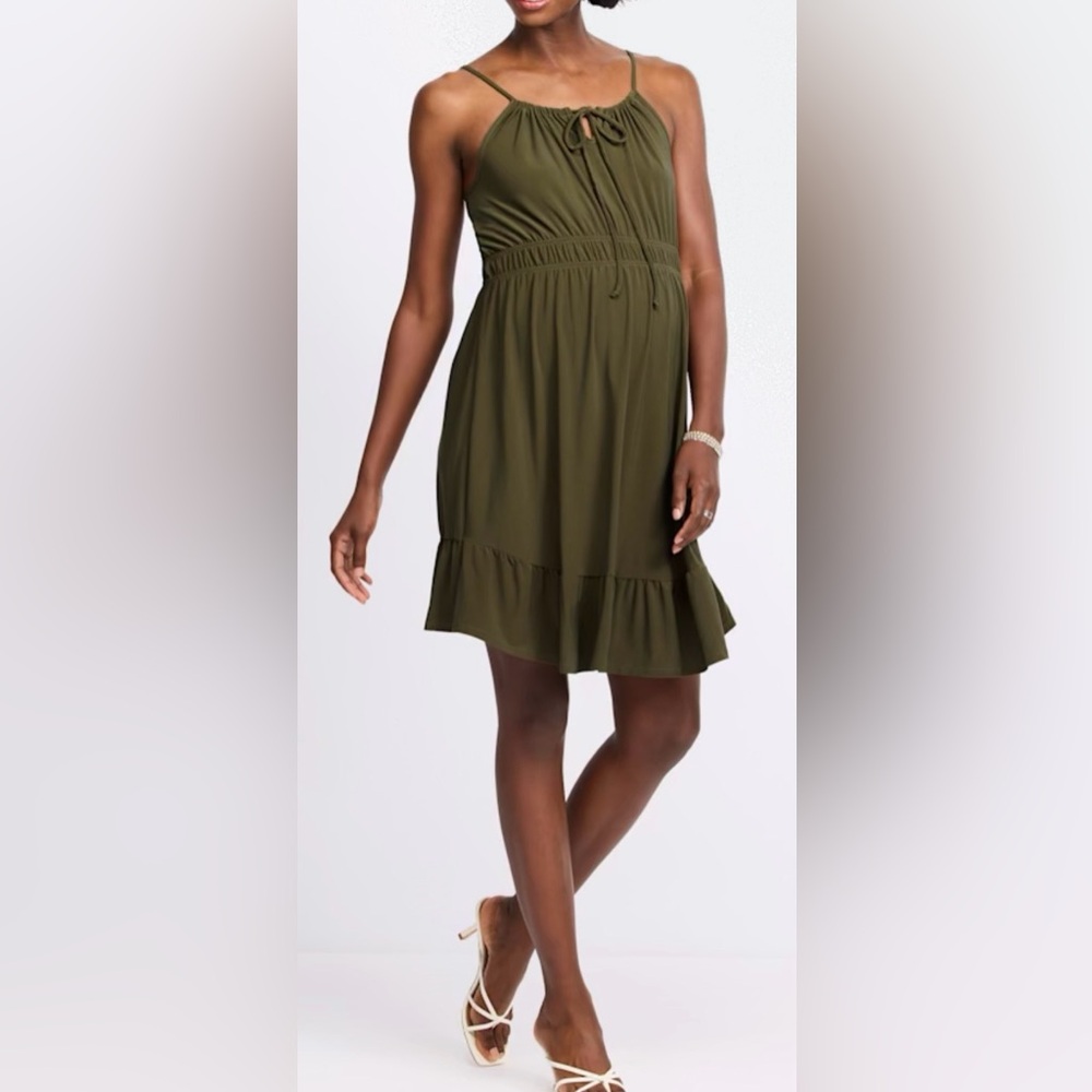 Gilli alma Olive Green Sleeveless maternity Dress size large